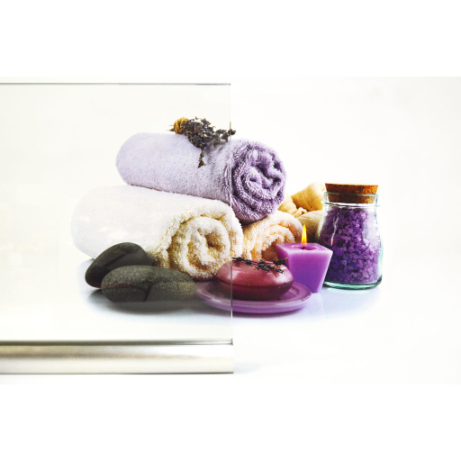 Clear glass sample showing full transparency