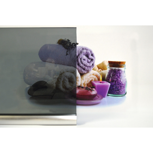 Gray tinted glass sample showing cool tone