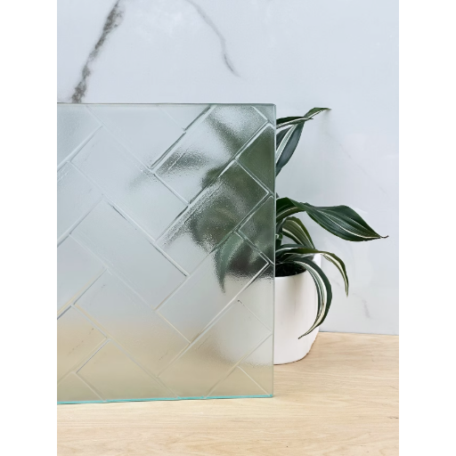 Cast glass with bamboo pattern