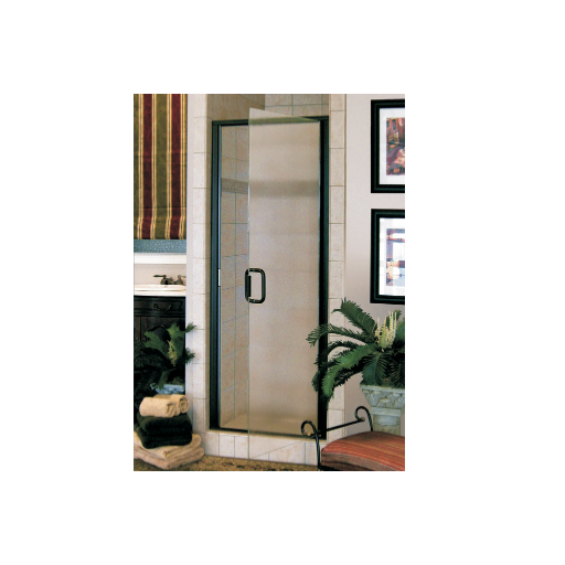Semi-frameless alcove swing door with obscure glass